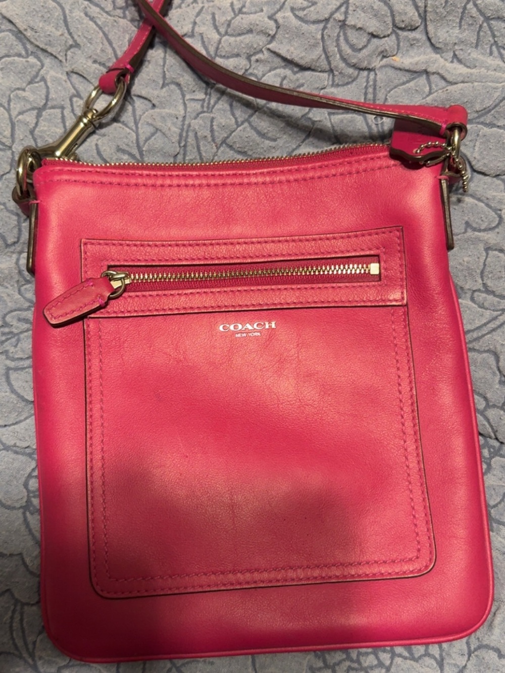 Coach Fuchsia Pink Leather Crossbody Bag - Picture 2 of 5